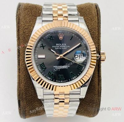 VRF Rolex Datejust Wimbledon 41mm A2836 Movement watch Green Roman Numbers